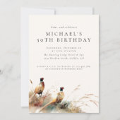 Invitation Modern Pheasant Hunting Adult Birthday (Devant)