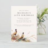 Invitation Modern Pheasant Hunting Adult Birthday (Debout devant)