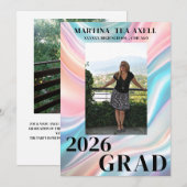 Invitation Modern Photo Graduation Announcement  (Devant / Derrière)