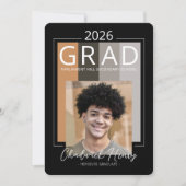 Invitation Modern Photo Graduation Colour Block Class of 2026 (Devant)