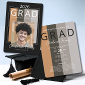 Invitation Modern Photo Graduation Colour Block Class of 2026