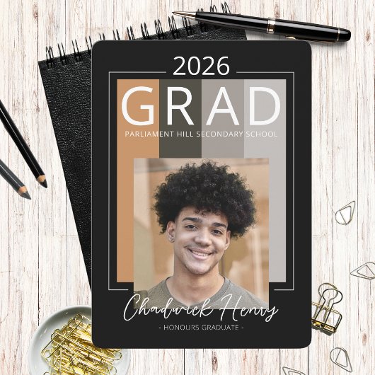 Invitation Modern Photo Graduation Colour Block Class of 2026