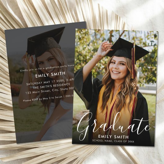 Invitation Modern Photo Graduation Party
