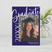 Invitation Modern Photo Graduation Party Invite Announcement (Debout devant)