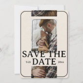 Invitation Modern Photo Grid with Bold Serif Save the Date (Devant)