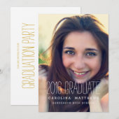 Invitation Modern Photo High School 2016 Graduation Party (Devant / Derrière)