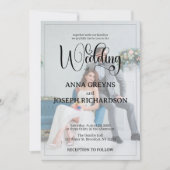 Invitation Modern Photo Overlay Black Calligraphy Wedding (Devant)