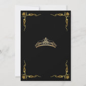 Invitation Modern Photo Quinceanera Gold White (Dos)