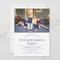 Modern Photo White Blue Housewarming