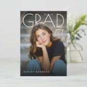 Invitation Modern PhotoPop Graduation Party (Debout devant)