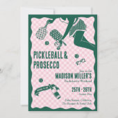 Invitation Modern Pickleball & Prosecco Bachelorette Weekend (Devant)
