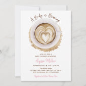 Invitation Modern Pink Baby Is Brewing Coffee Baby Shower (Devant)