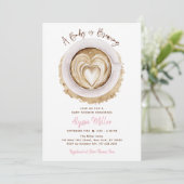 Invitation Modern Pink Baby Is Brewing Coffee Baby Shower (Debout devant)
