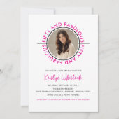Invitation Modern Pink Black 50 and Fabulous 50th Birthday (Devant)
