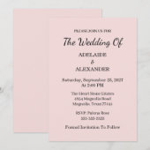 Invitation Modern Pink Blush Wedding Save The Date (Devant / Derrière)