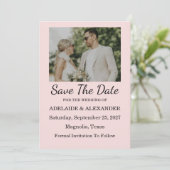 Invitation Modern Pink Blush Wedding Save The Date (Debout devant)