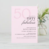 Invitation Modern Pink Bold 50 and Fabulous Birthday Party (Debout devant)