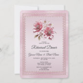 Invitation Modern Pink Flowers Rehearsal Dinner (Devant)