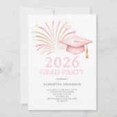 Invitation Modern Pink Gold 2026 Grad Party  (Devant)