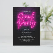 Invitation Modern Pink Grad 2025 Photo Graduation Party (Debout devant)