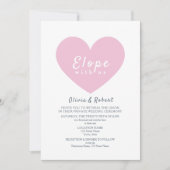 Invitation Modern Pink Heart Elopement Wedding (Devant)