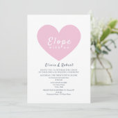Invitation Modern Pink Heart Elopement Wedding (Debout devant)