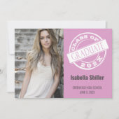 Invitation Modern Pink Photo Grad Graduation Party (Devant)