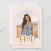 Invitation Modern Pink Photo Graduation Party Announcement (Devant)