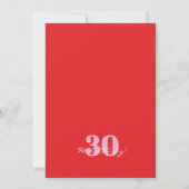 Invitation Modern Pink Red Minimalist 30th Birthday (Dos)