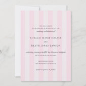 Invitation Modern Pink Stripes Elegant Wedding (Devant)