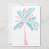 Invitation Modern Pink Turquoise Palm Tree Bridal Shower (Dos)