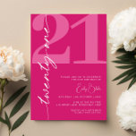 Invitation Modern Pink Vingt et un 21e fête d'anniversaire<br><div class="desc">Cette invitation minimaliste à la fête du 21ème anniversaire de typographie est parfaite pour une fête d'anniversaire moderne. Le design simple présente une police blanche classique sur arrière - plan rose. Personnalisable dans n'importe quelle couleur. Gardez le design minimal et élégant, en l'état, ou personnalisez-le en ajoutant vos propres graphiques...</div>