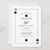 Invitation Modern Playing Card Playing Card 30th Birthday (Devant)