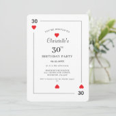Invitation Modern Playing Card Playing Card 30th Birthday (Debout devant)