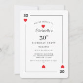 Invitation Modern Playing Card Playing Card 30th Birthday (Devant)