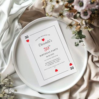 Invitation Modern Playing Card Playing Card 30th Birthday