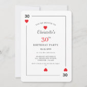 Invitation Modern Playing Card Playing Card 30th Birthday (Devant)