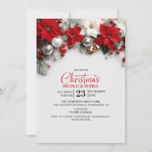 Invitation Modern Poinsettia Christmas Brunch (Devant)