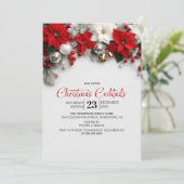 Invitation Modern Poinsettia Christmas Cocktails (Debout devant)