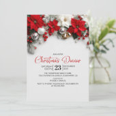 Invitation Modern Poinsettia Christmas Dinner Party (Debout devant)