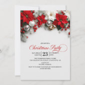 Invitation Modern Poinsettia Christmas Party (Devant)