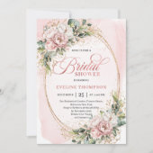 Invitation Modern Powder Pink Glitter Bridal Shower Invites (Devant)