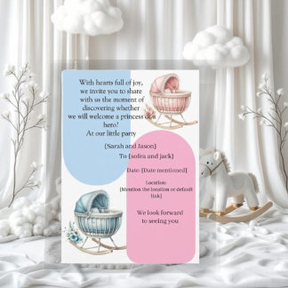 Invitation Modern Pregnancy Announcement Card - Bilingual Ara