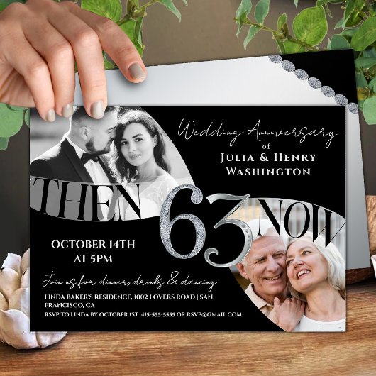 Invitation Modern Premium 63rd Wedding Anniversary