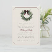 Invitation Modern Preppy Plaid Wreath Christmas Party (Debout devant)