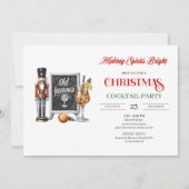 Invitation Modern printable Christmas cocktails party invite (Devant)