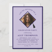Invitation Modern Purple Photo Frame Graduation Party (Devant)