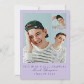 Invitation Modern Purple Photo Graduation Party (Dos)