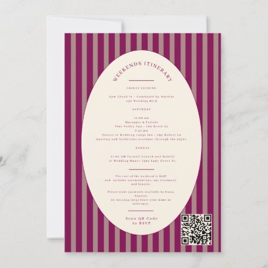 Invitation Modern QR code Bachelorette Weekend Itinerary (Dos)