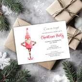 Invitation Modern Quirky Pink Santa Christmas Celebration